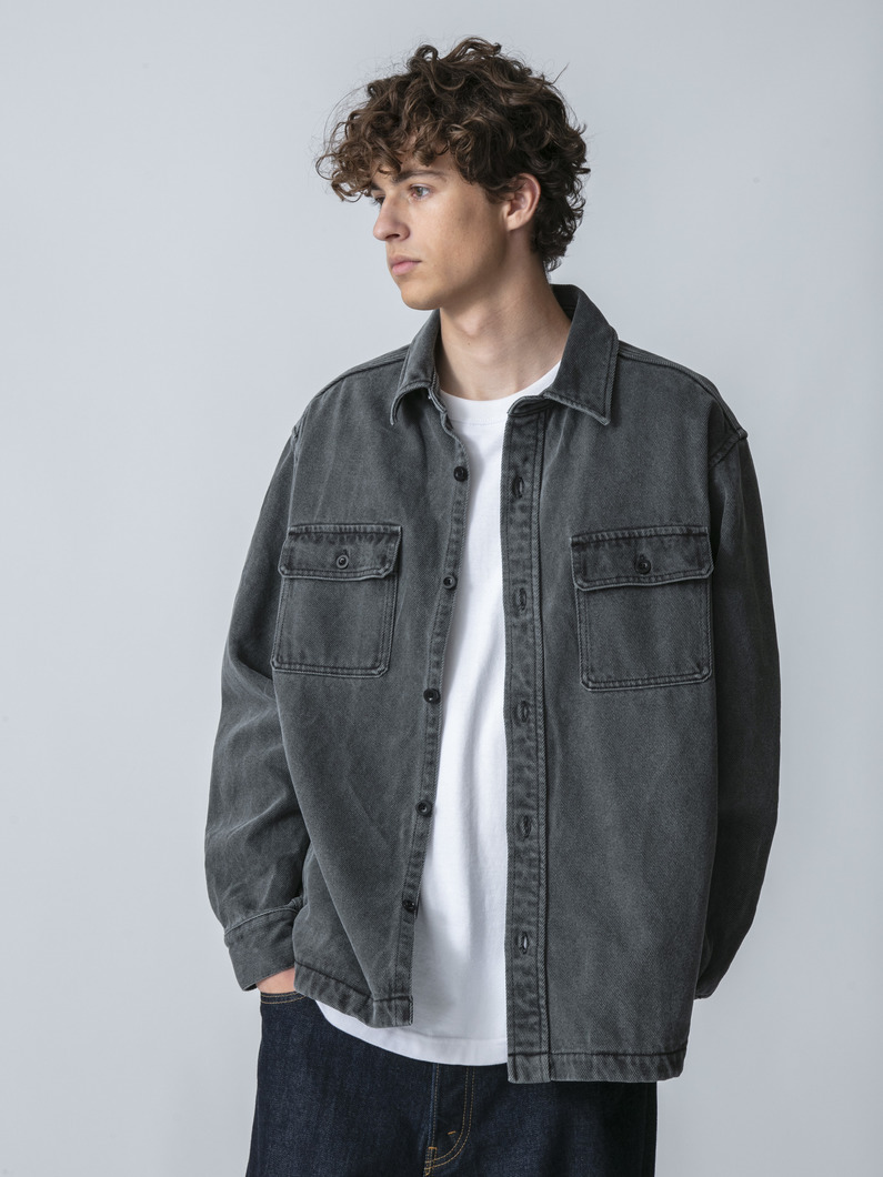 オーガニックコットン ドリルシャツ 詳細画像 charcoal gray