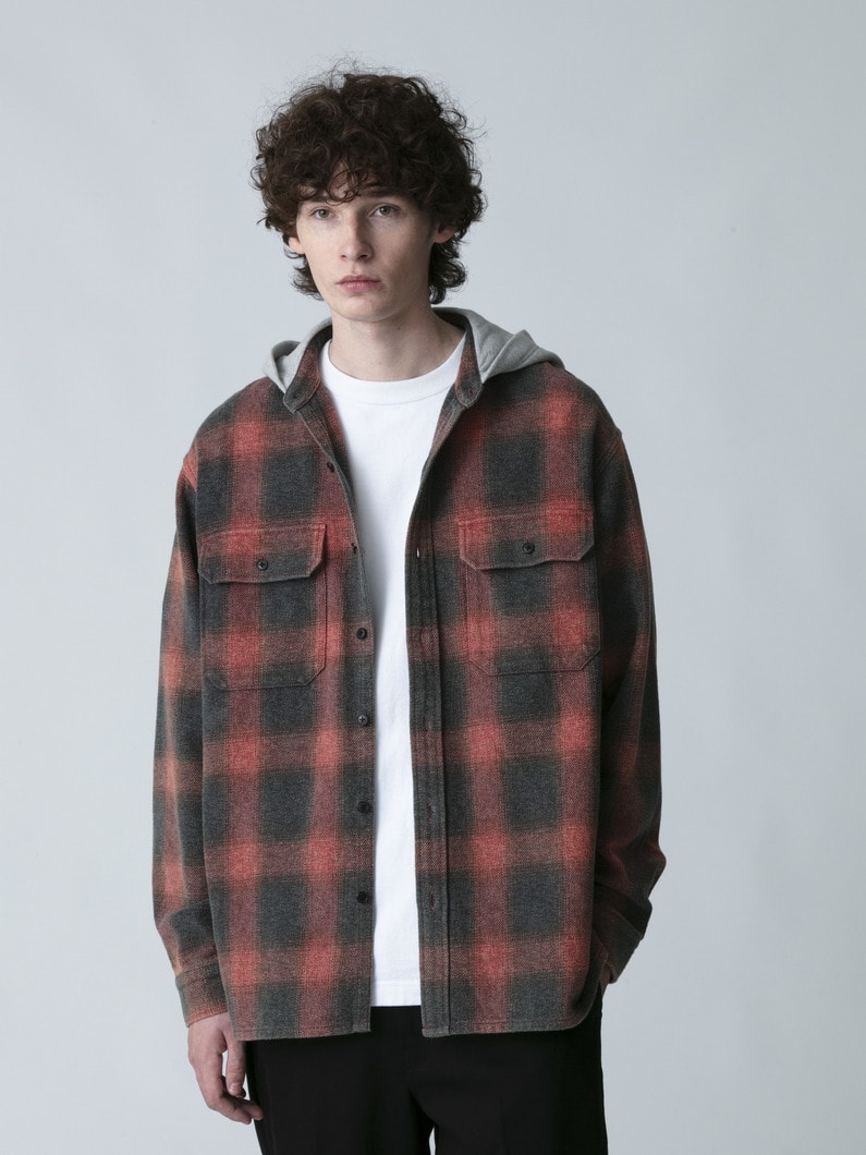 フーディー チェックシャツ 詳細画像 red 1