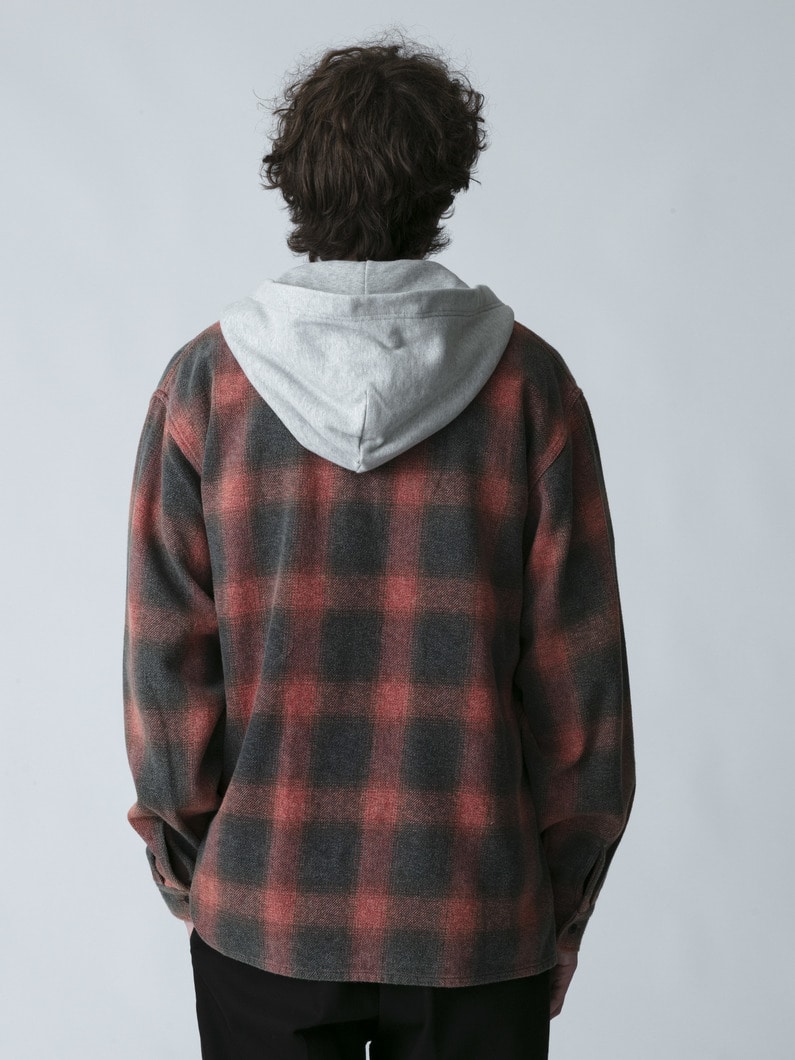 フーディー チェックシャツ 詳細画像 red 3