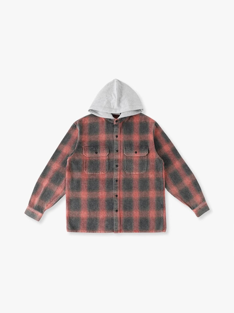 フーディー チェックシャツ 詳細画像 red 4
