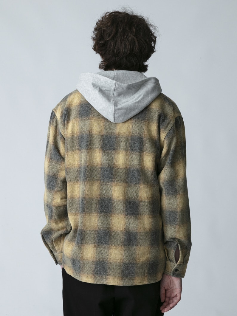 フーディー チェックシャツ 詳細画像 mustard 3