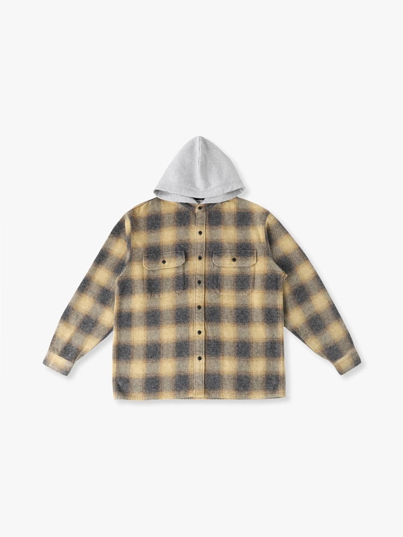 フーディー チェックシャツ 詳細画像 mustard 4