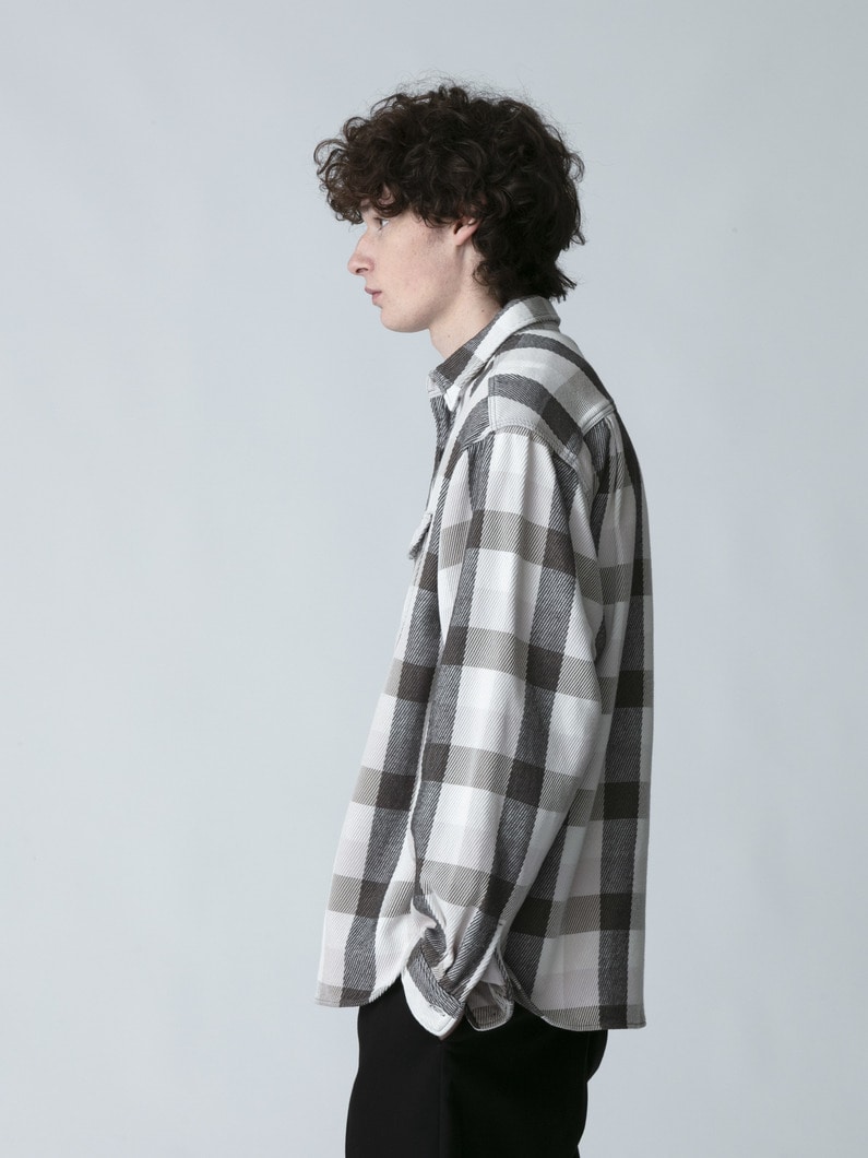 カルゼ チェックシャツ 詳細画像 white 2