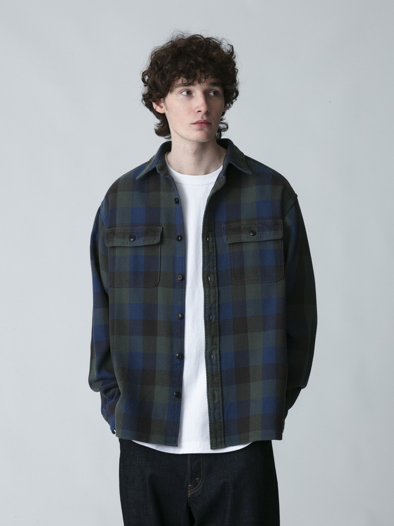 カルゼ チェックシャツ 詳細画像 blue