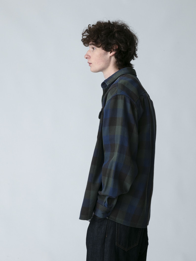 カルゼ チェックシャツ 詳細画像 blue 2