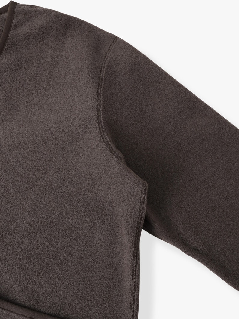 ノーカラー フリース カーディガン 詳細画像 khaki 2