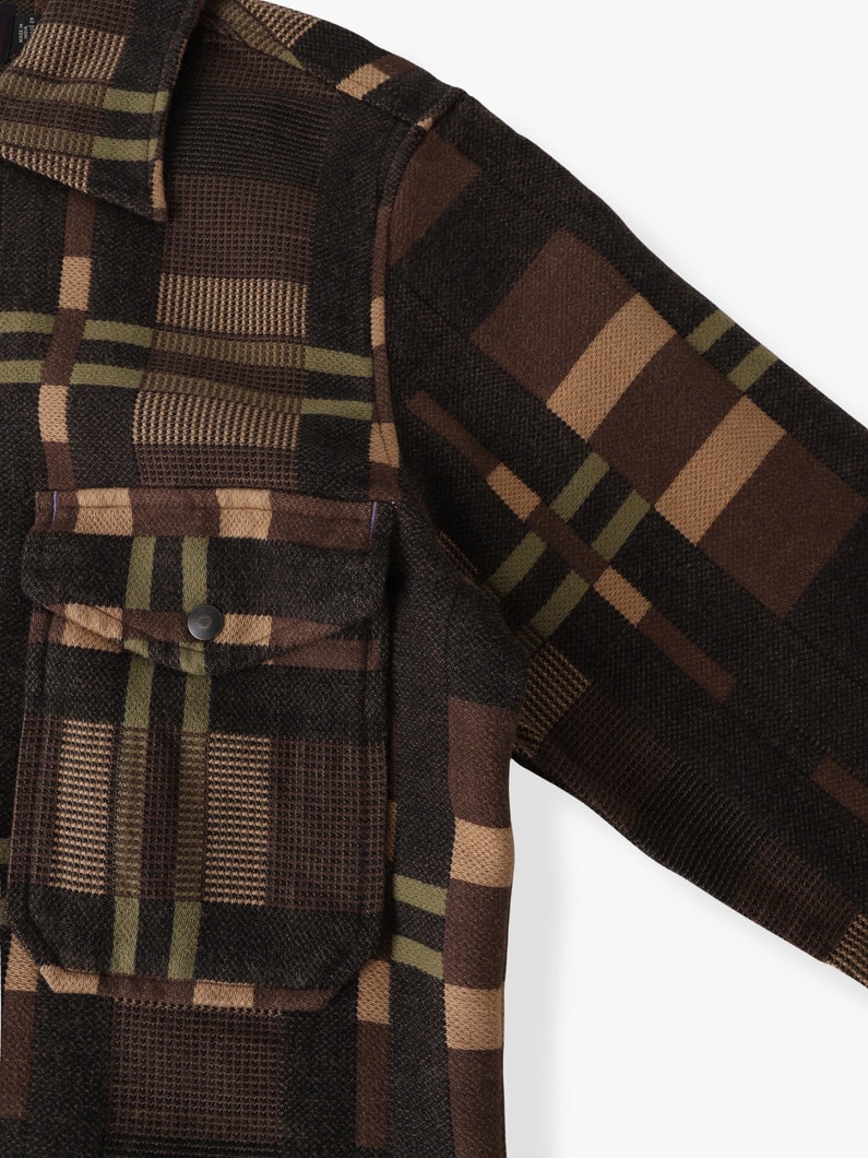 コットンジャカード シャツジャケット 詳細画像 black 2