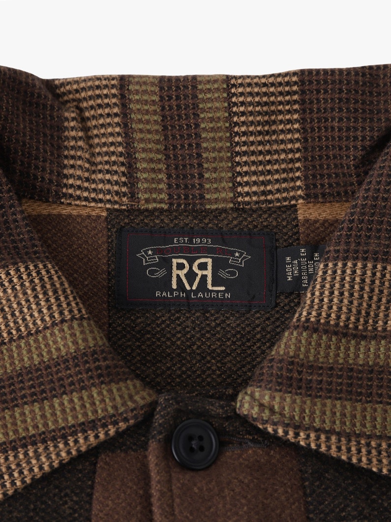 コットンジャカード シャツジャケット 詳細画像 black 3