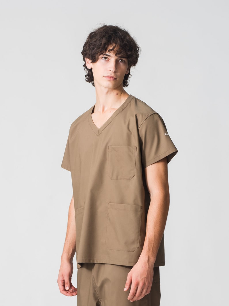 スクラブ トップス（メン） 詳細画像 brown 1