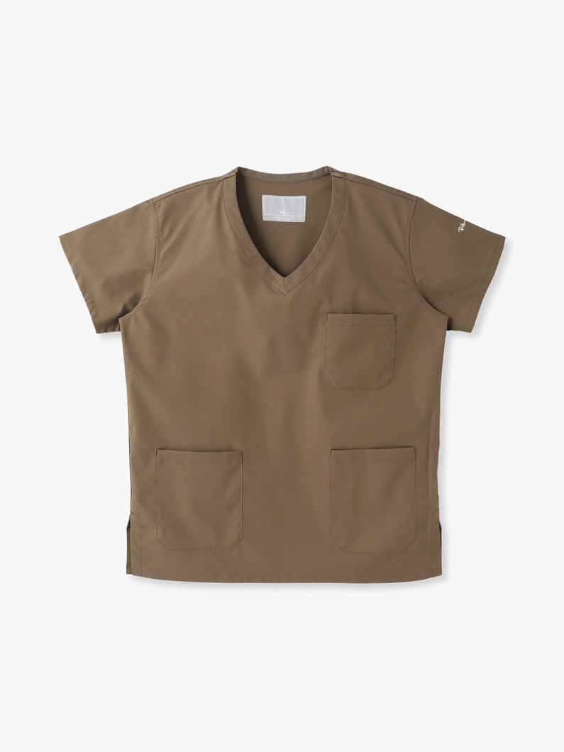 スクラブ トップス（メン） 詳細画像 brown 3