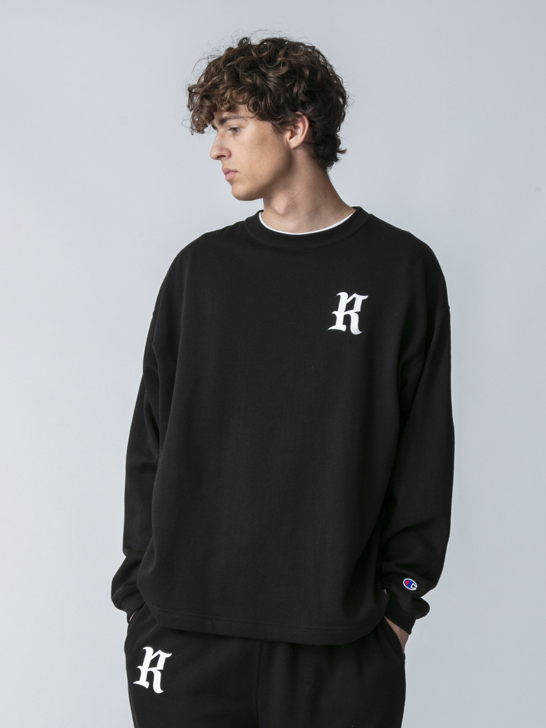 Rロゴ スウェットプルオーバー 詳細画像 black