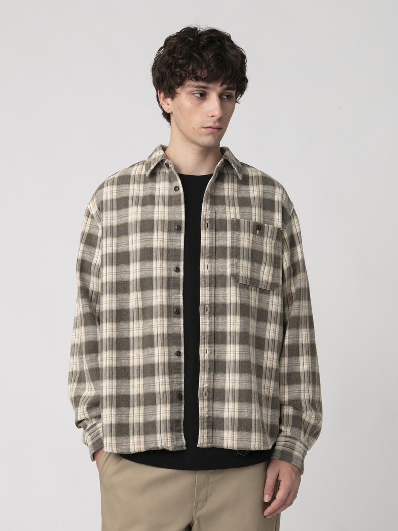 フェード タータンチェック シャツ 詳細画像 brown 1