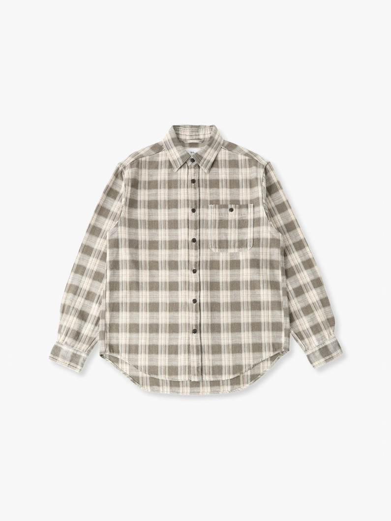 フェード タータンチェック シャツ 詳細画像 brown 3