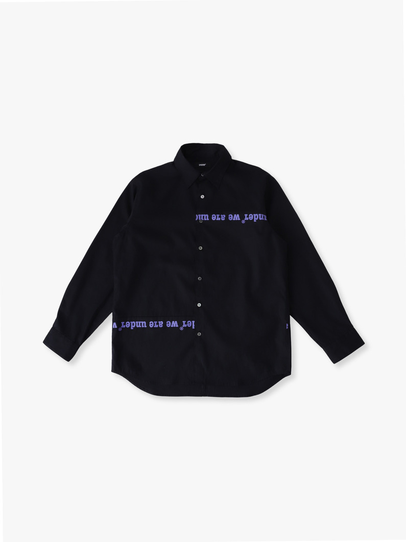 スプリットロゴ ブロードシャツ 詳細画像 black
