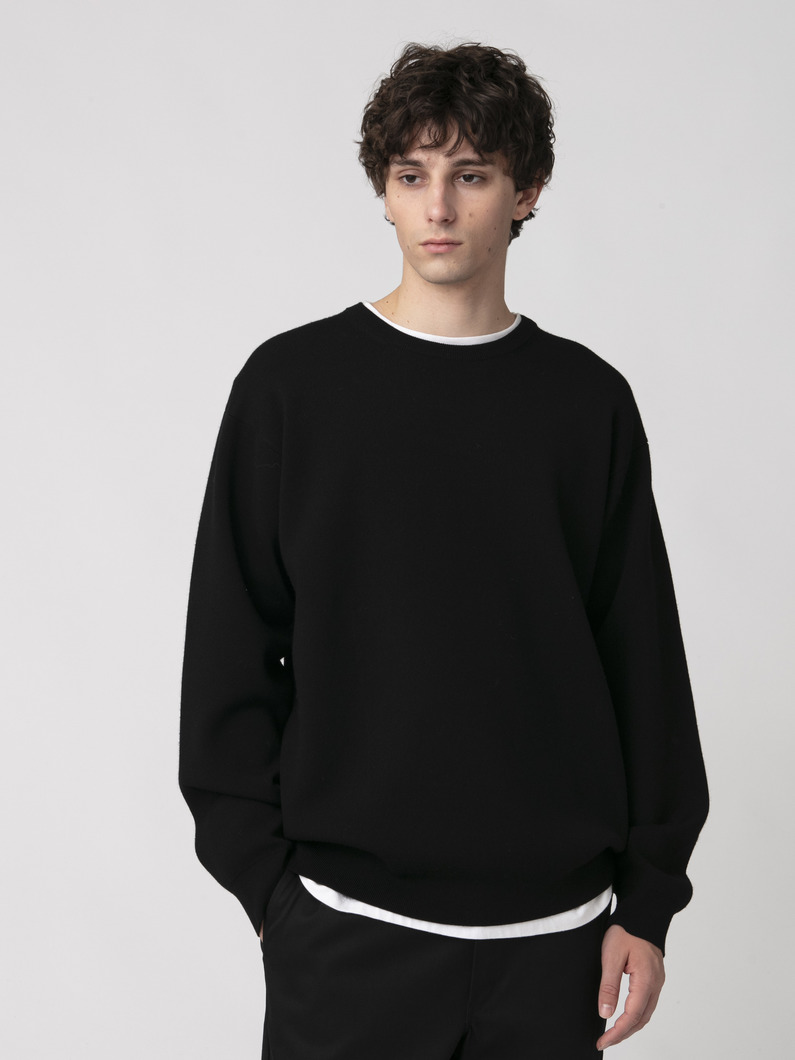 スムース ウールニット プルオーバー 詳細画像 black