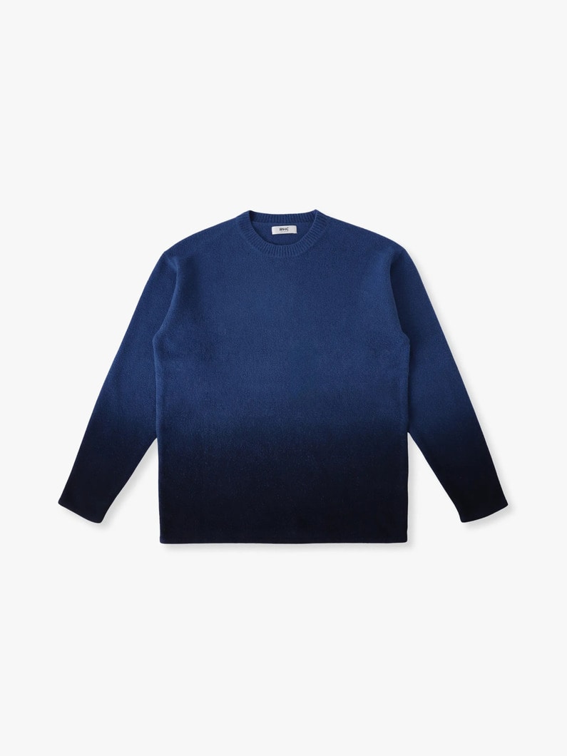 グラデーション コットンニットプルオーバー 詳細画像 blue 4