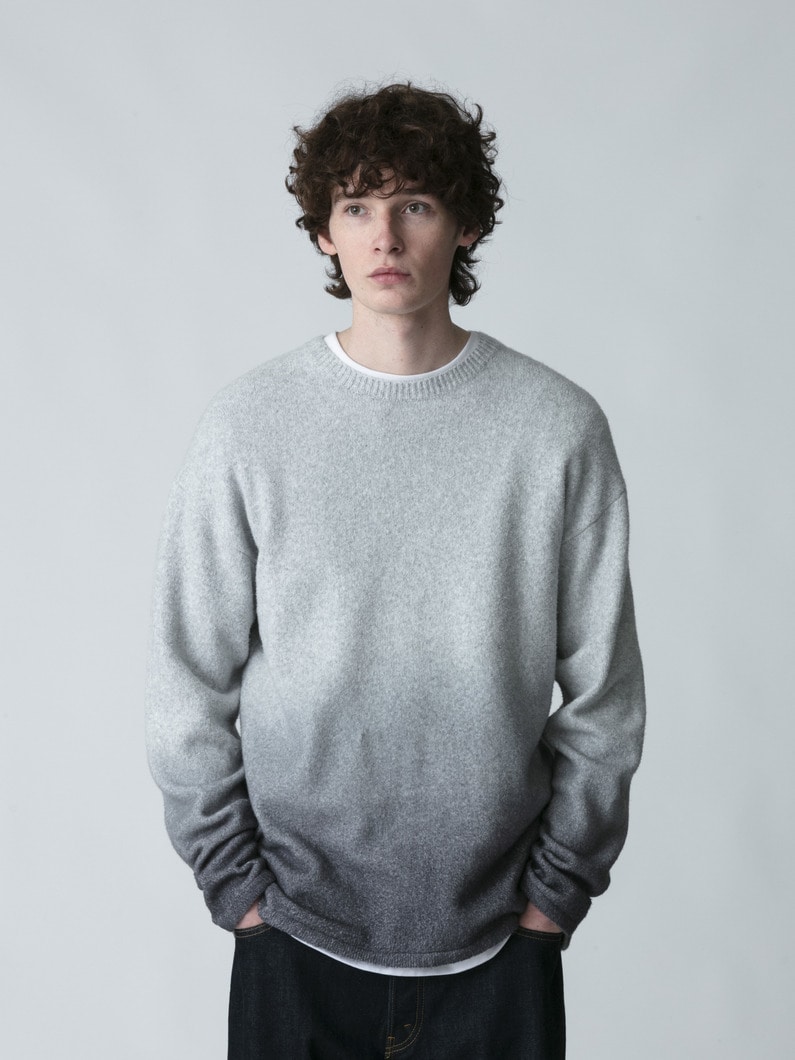 グラデーション コットンニットプルオーバー 詳細画像 light gray
