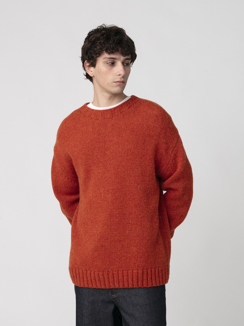 ベーシック ウールニット プルオーバー 詳細画像 orange