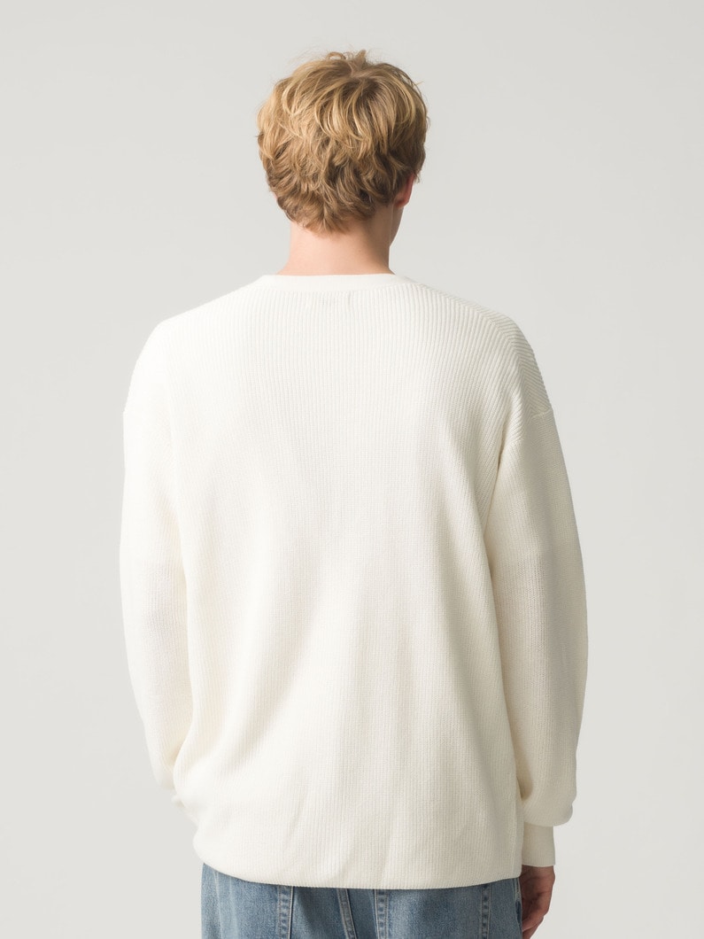 コットンペーパー ニットカーディガン 詳細画像 off white 3