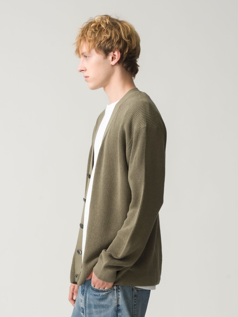 コットンペーパー ニットカーディガン 詳細画像 khaki 2