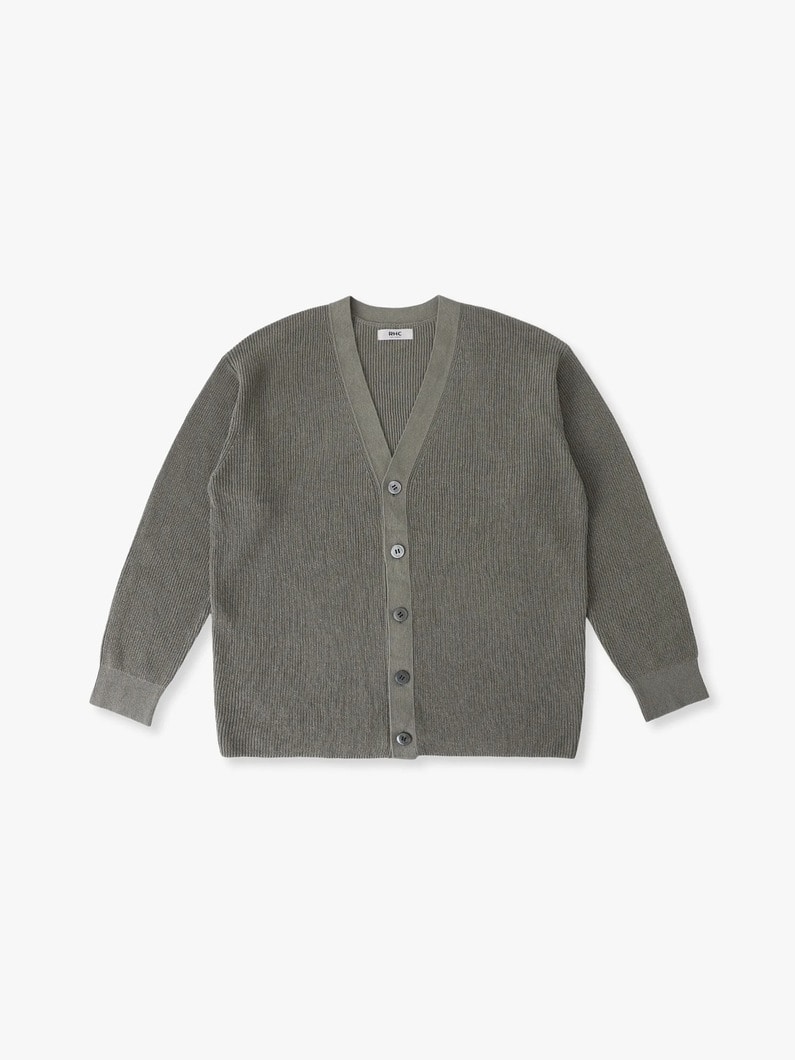 コットンペーパー ニットカーディガン 詳細画像 khaki 4