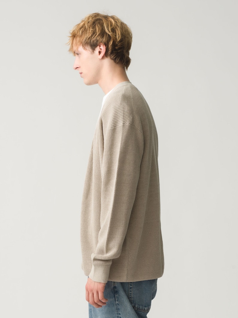 コットンペーパー ニットカーディガン 詳細画像 light gray 2