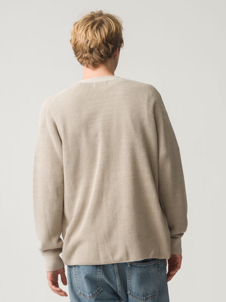 コットンペーパー ニットカーディガン 詳細画像 light gray 3