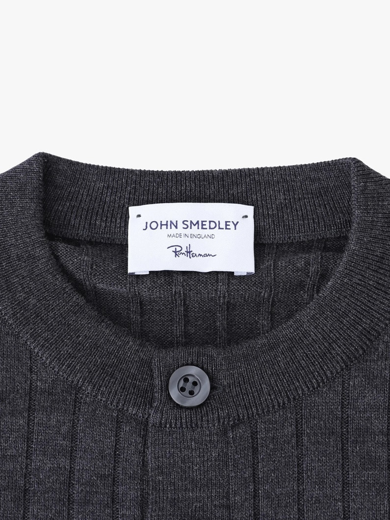 エクストラファイン メリノウールニット ヘンリーネックプルオーバー 詳細画像 ivory 3