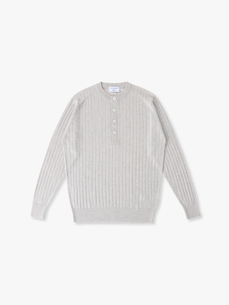 エクストラファイン メリノウールニット ヘンリーネックプルオーバー 詳細画像 ivory 3