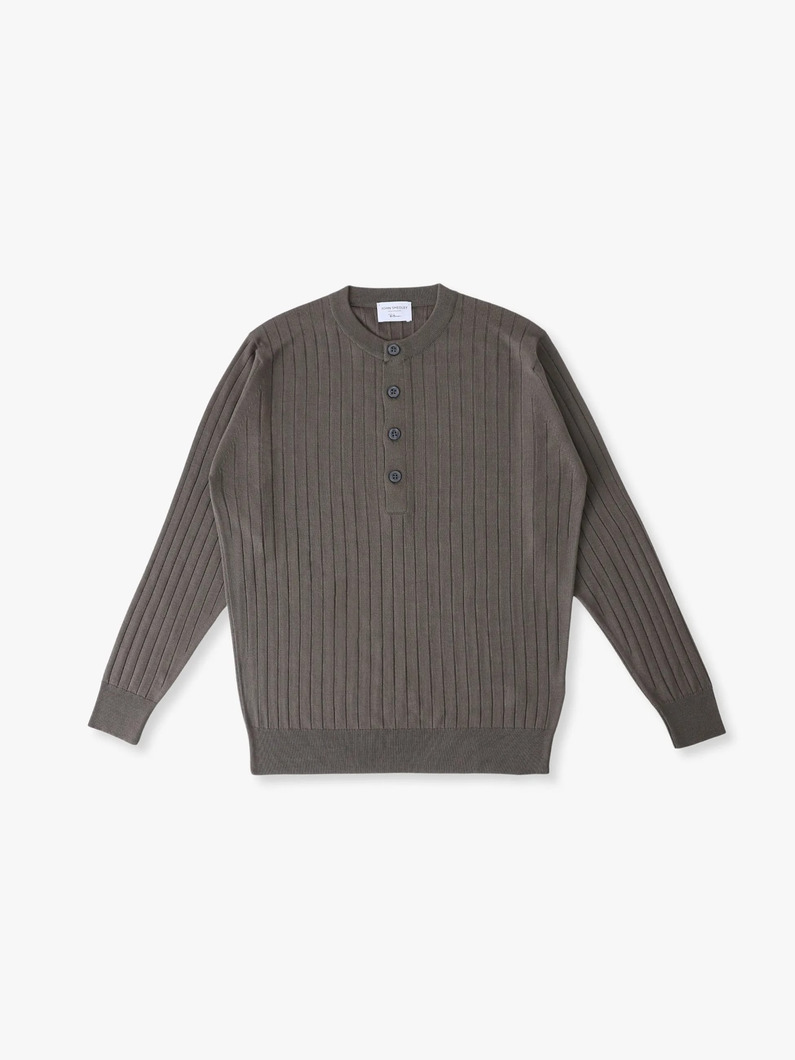 エクストラファイン メリノウールニット ヘンリーネックプルオーバー 詳細画像 olive 3