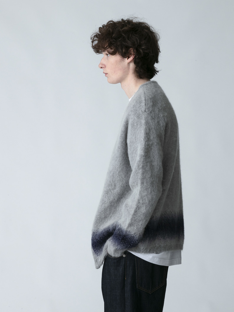 ジャカード モヘアニット カーディガン 詳細画像 gray 2
