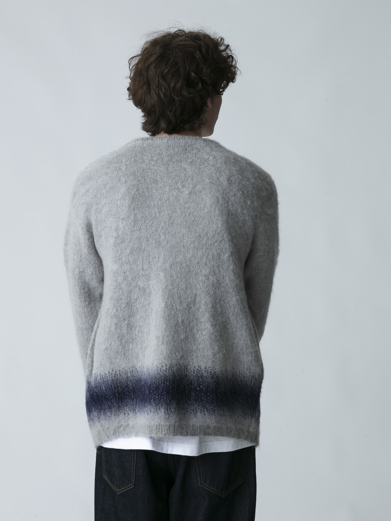 ジャカード モヘアニット カーディガン 詳細画像 gray 3