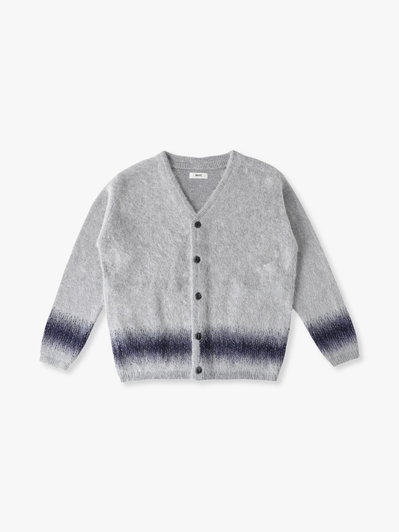 ジャカード モヘアニット カーディガン 詳細画像 gray 4