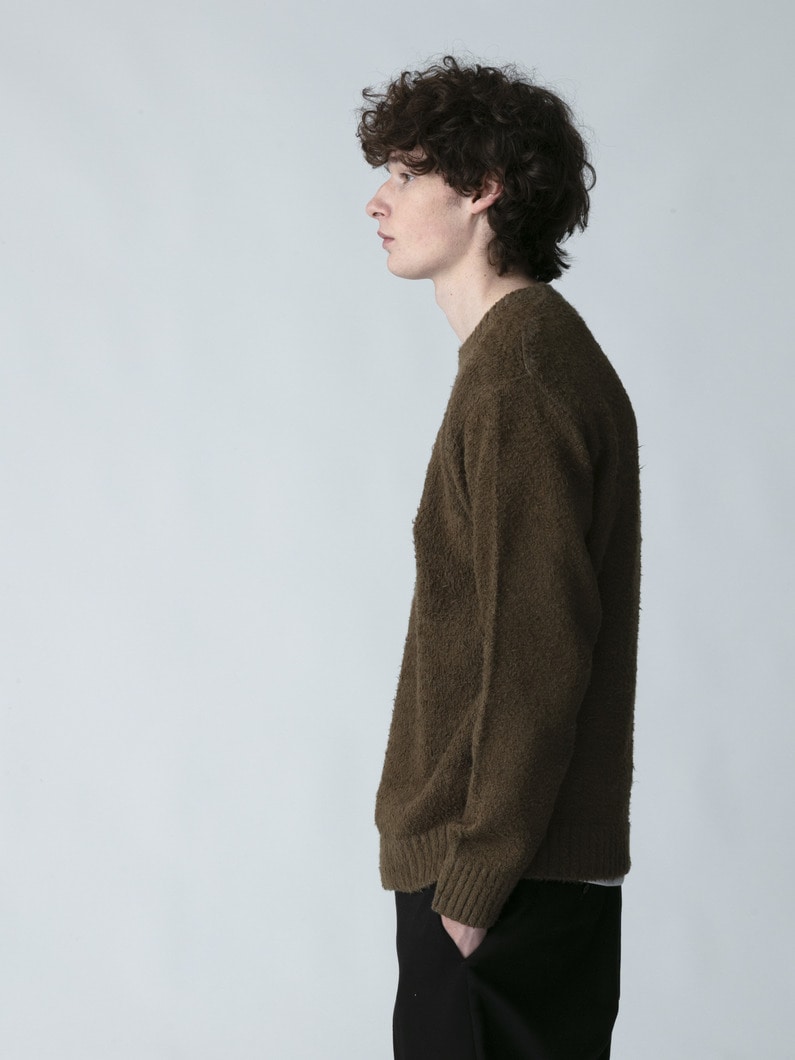 ブラッシュドコットン ニットプルオーバー 詳細画像 khaki 2
