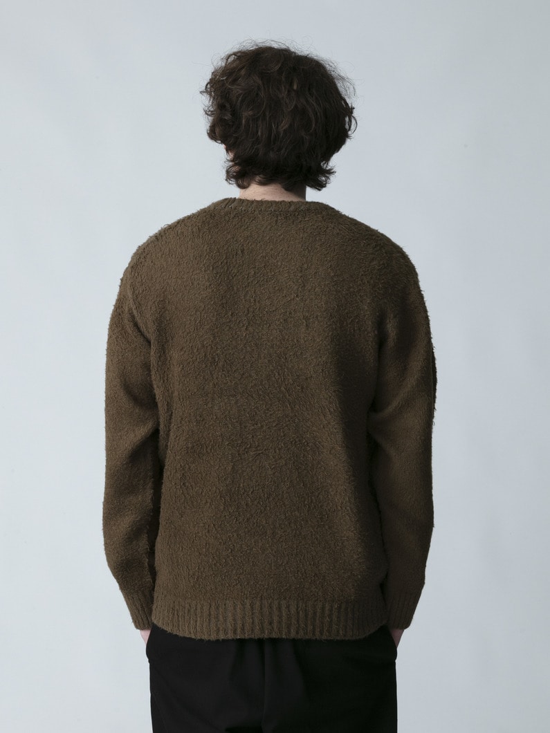 ブラッシュドコットン ニットプルオーバー 詳細画像 khaki 3