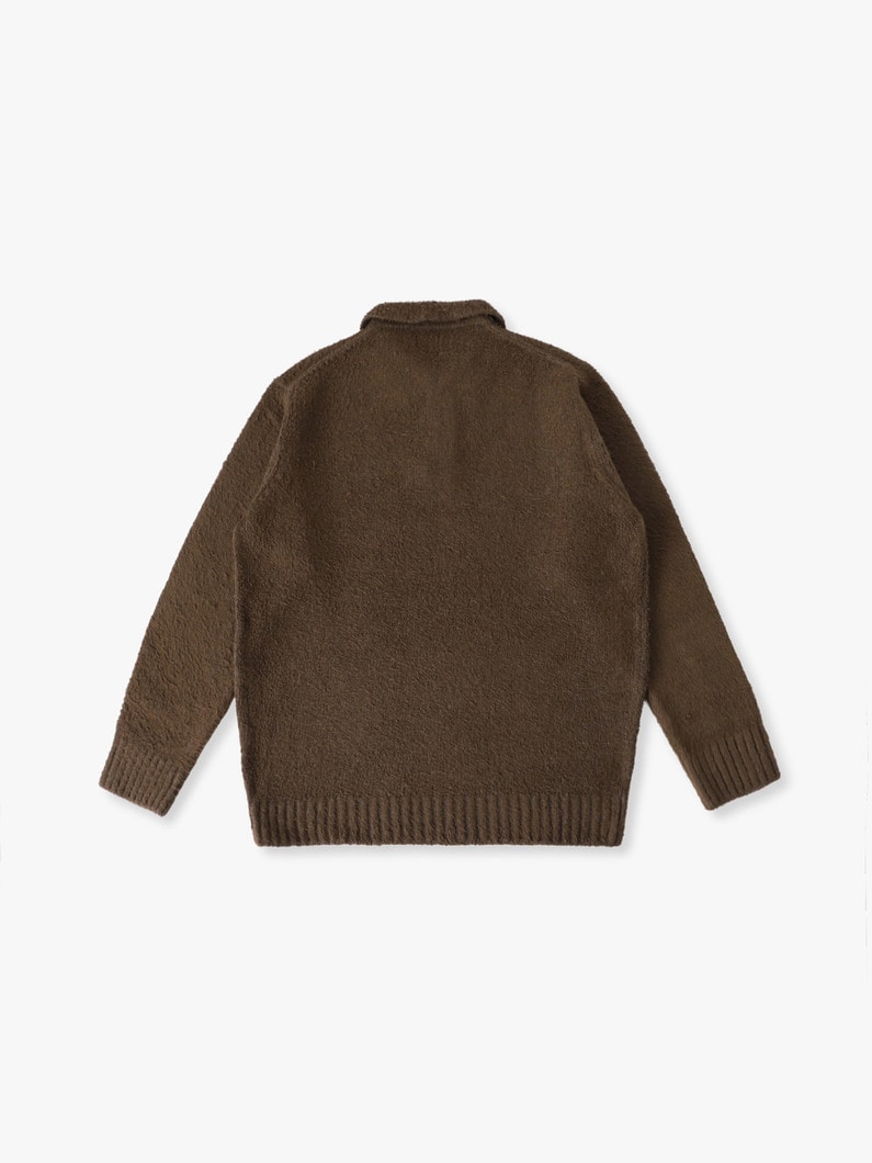 ブラッシュドコットン ニットポロシャツ 詳細画像 khaki 1