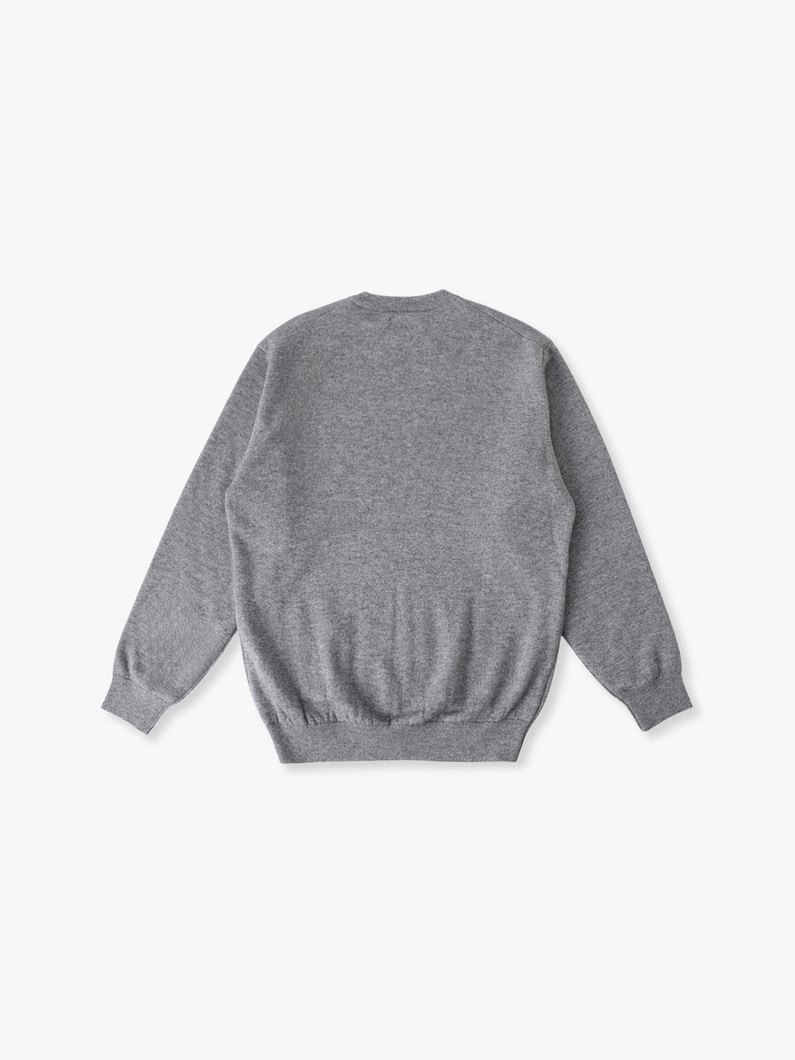 カシミア シルク パイルライニング ニットプルオーバー 詳細画像 top gray 1