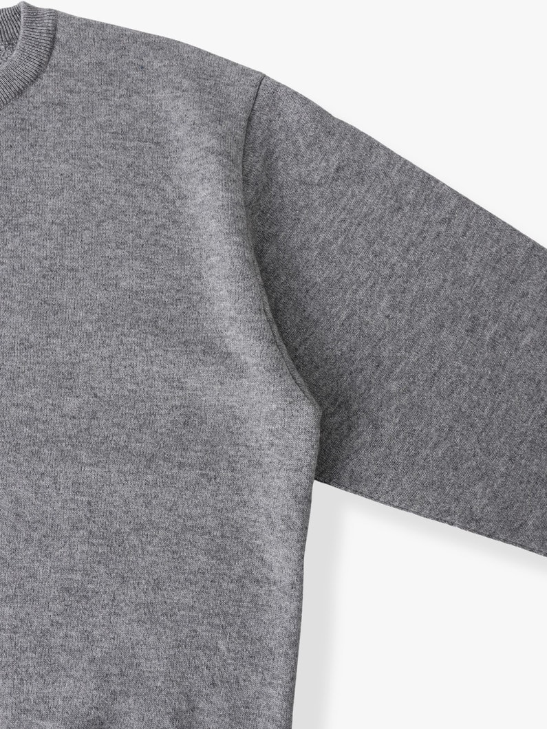 カシミア シルク パイルライニング ニットプルオーバー 詳細画像 top gray 2
