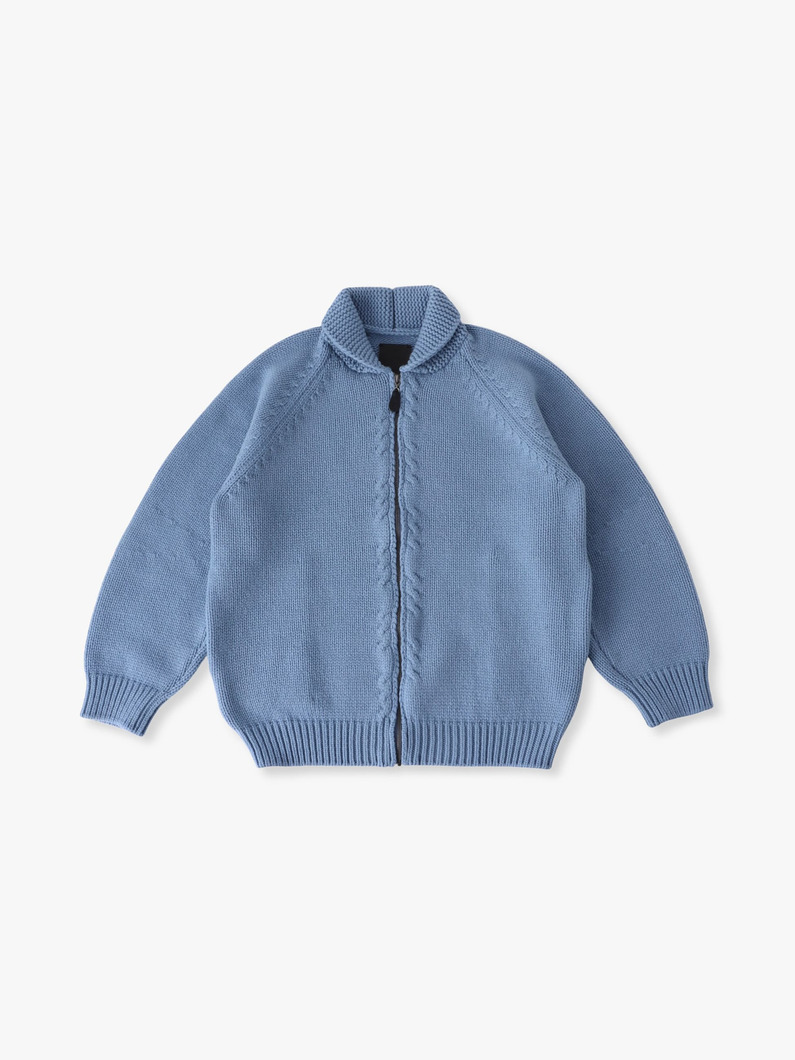 ウールカシミア カウチンニット カーディガン 詳細画像 blue 4