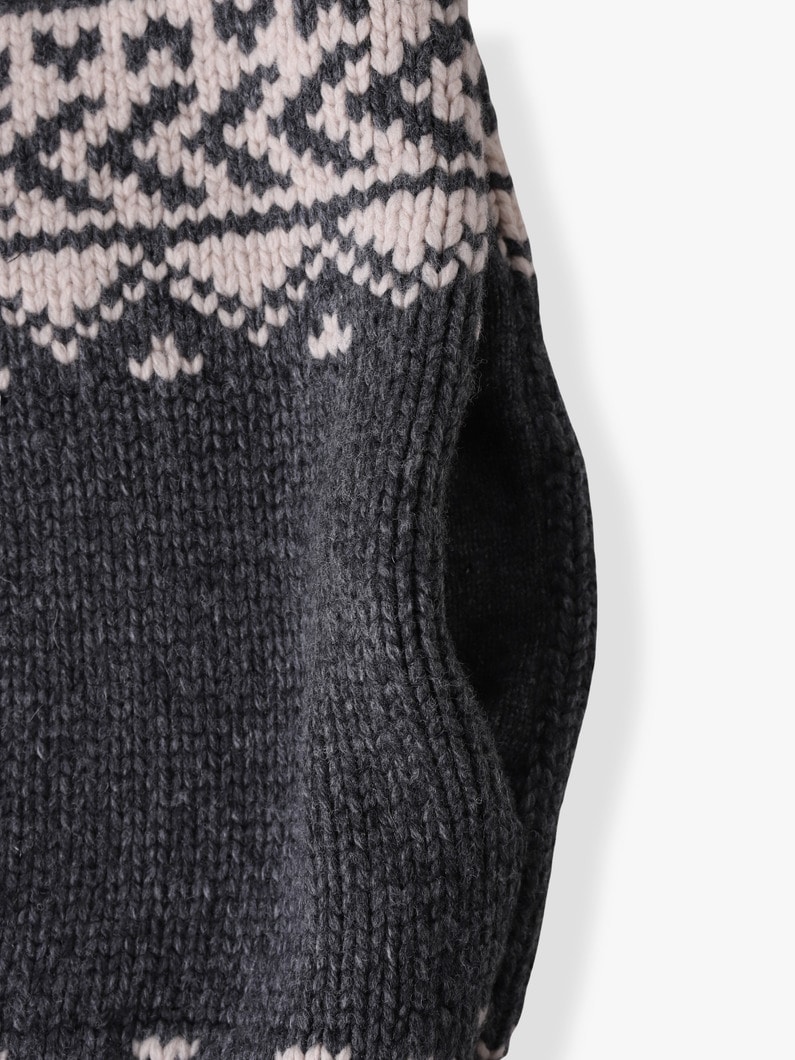 ジャカード カウチンニット カーディガン 詳細画像 charcoal gray 3