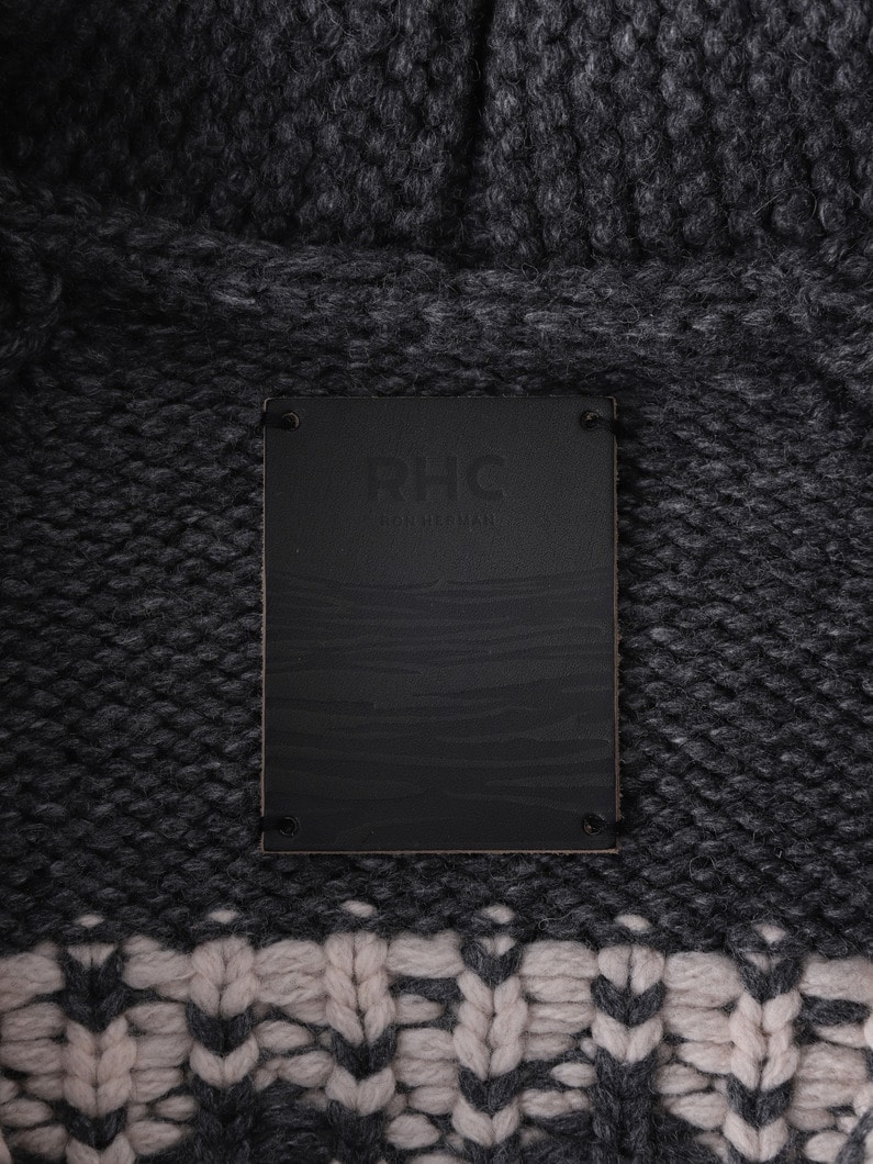 ジャカード カウチンニット カーディガン 詳細画像 charcoal gray 4