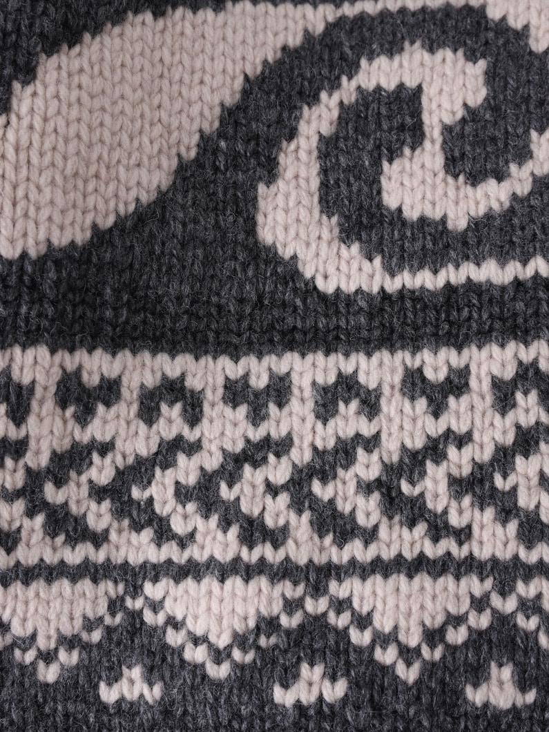 ジャカード カウチンニット カーディガン 詳細画像 charcoal gray 5
