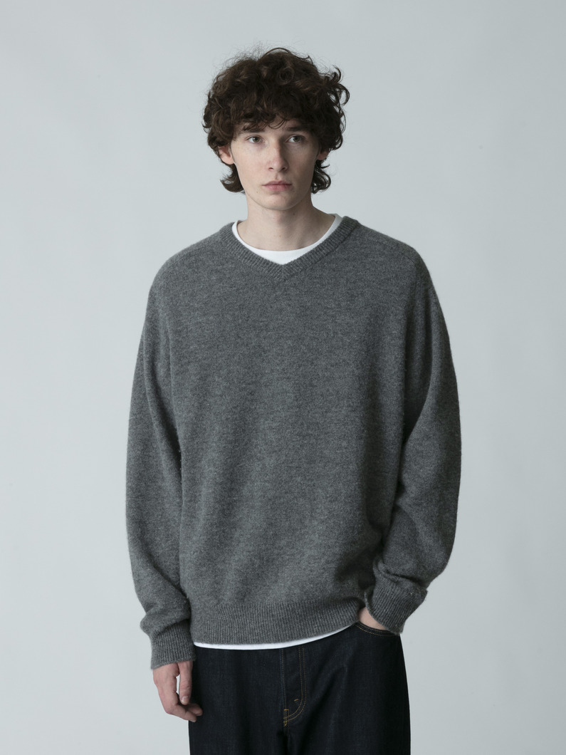 テート Vネック ニットプルオーバー 詳細画像 dark gray 1