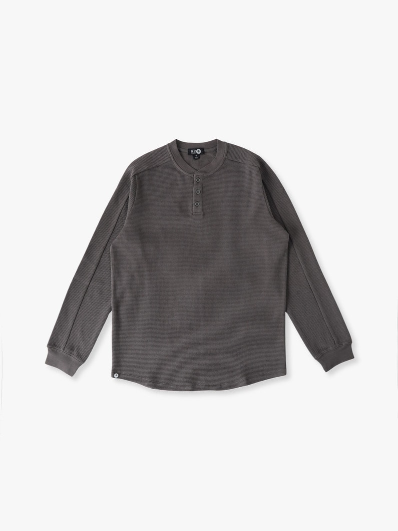 ワッフルサーマル ヘンリーネック プルオーバー 詳細画像 charcoal gray