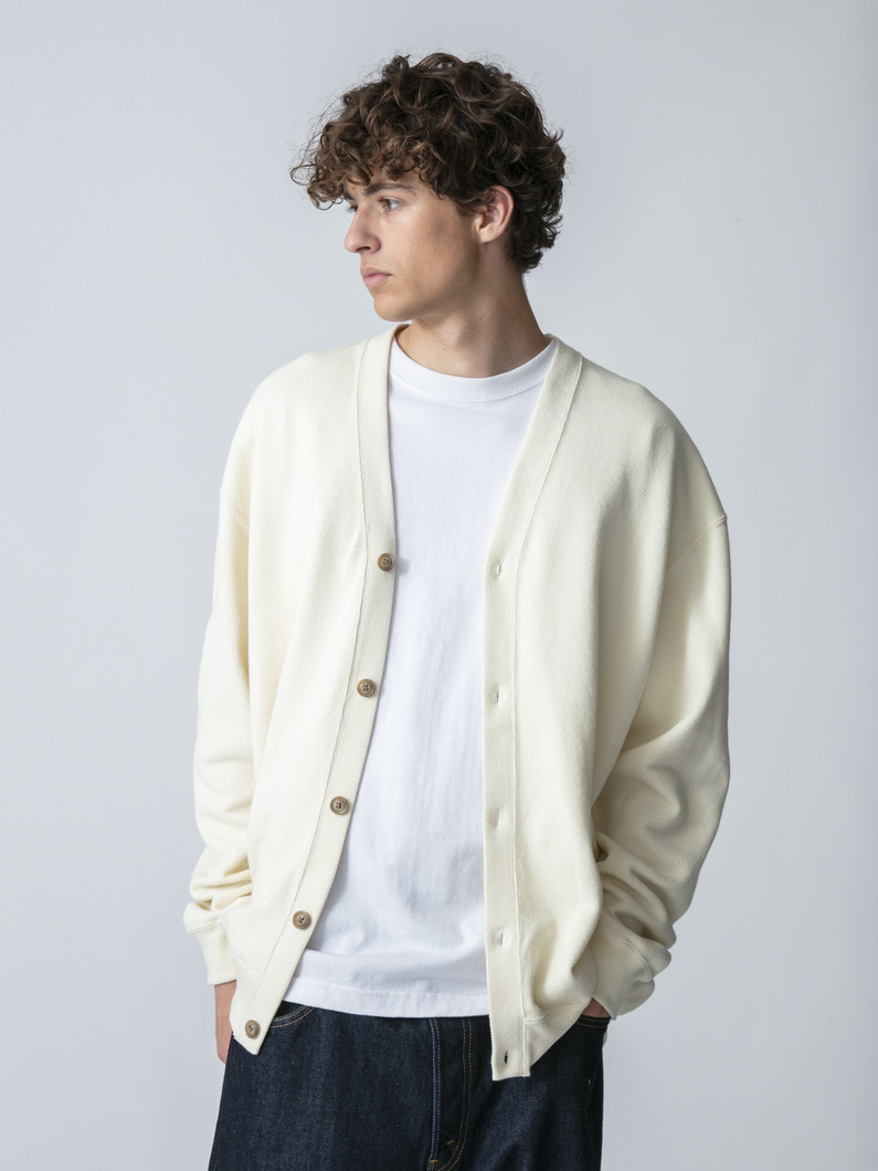 ジャイアントピケ ニットカーディガン 詳細画像 ivory 1