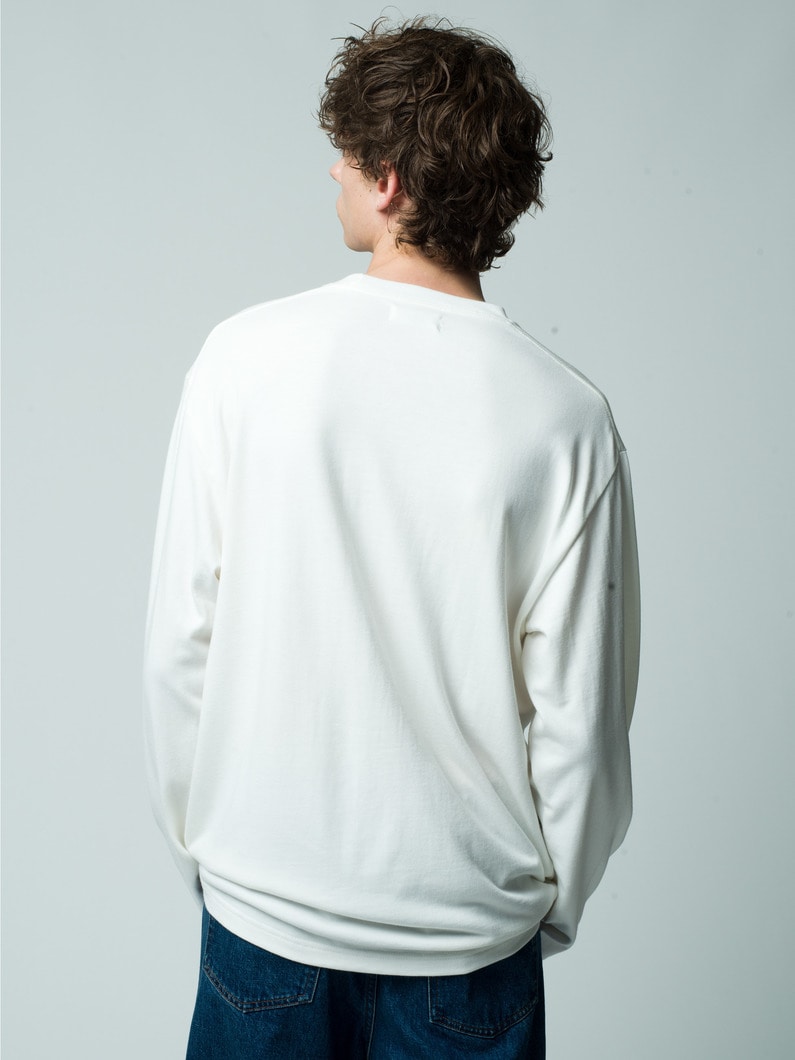 バンブーコットン プレーンステッチ ロングスリーブティー 詳細画像 off white 2