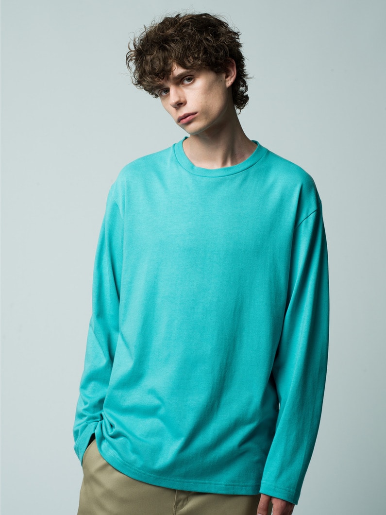 バンブーコットン プレーンステッチ ロングスリーブティー 詳細画像 green