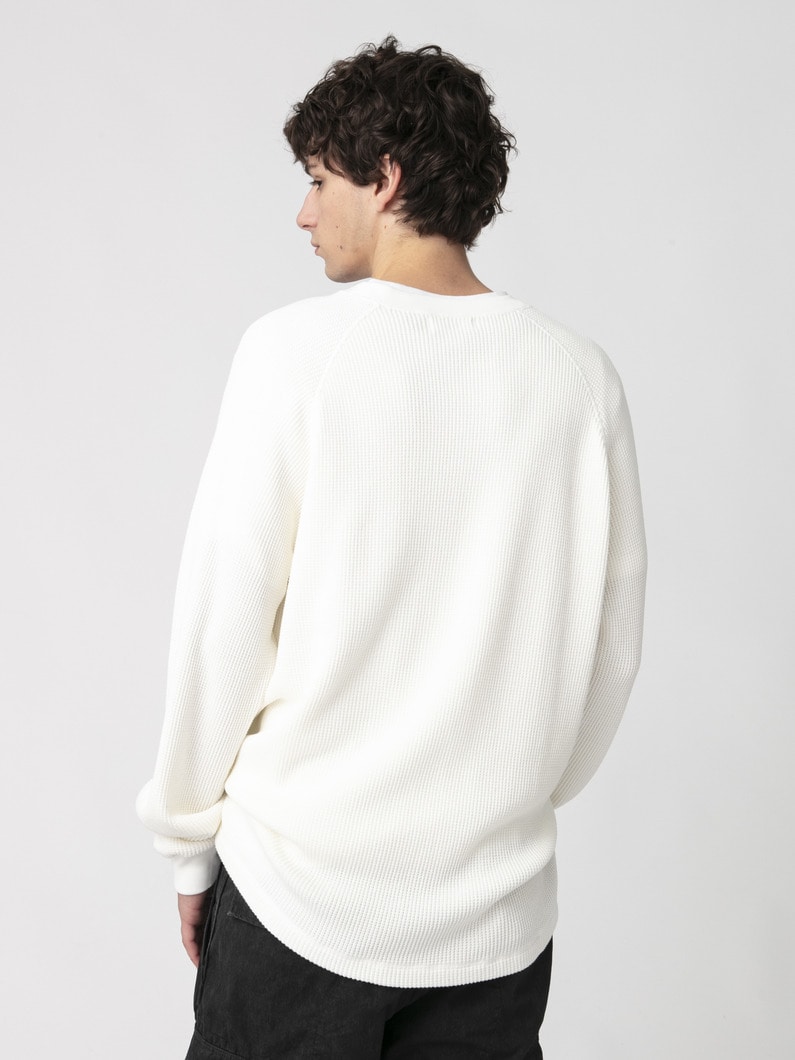 ワッフル ラグラン プルオーバー 詳細画像 off white 2