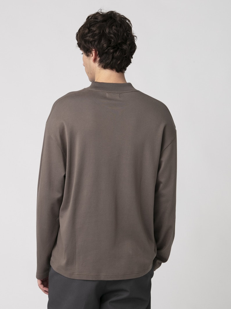スーピマエージング モックネック ロングスリーブティー 詳細画像 gray 2
