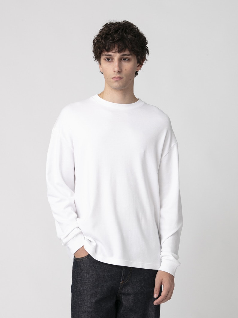 スーピマエージング クルーネック ロングスリーブティー 詳細画像 off white 1